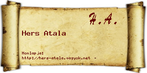 Hers Atala névjegykártya
